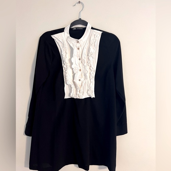 Zara ruffle shirt dress excellent condition size M - Picture 3 of 6